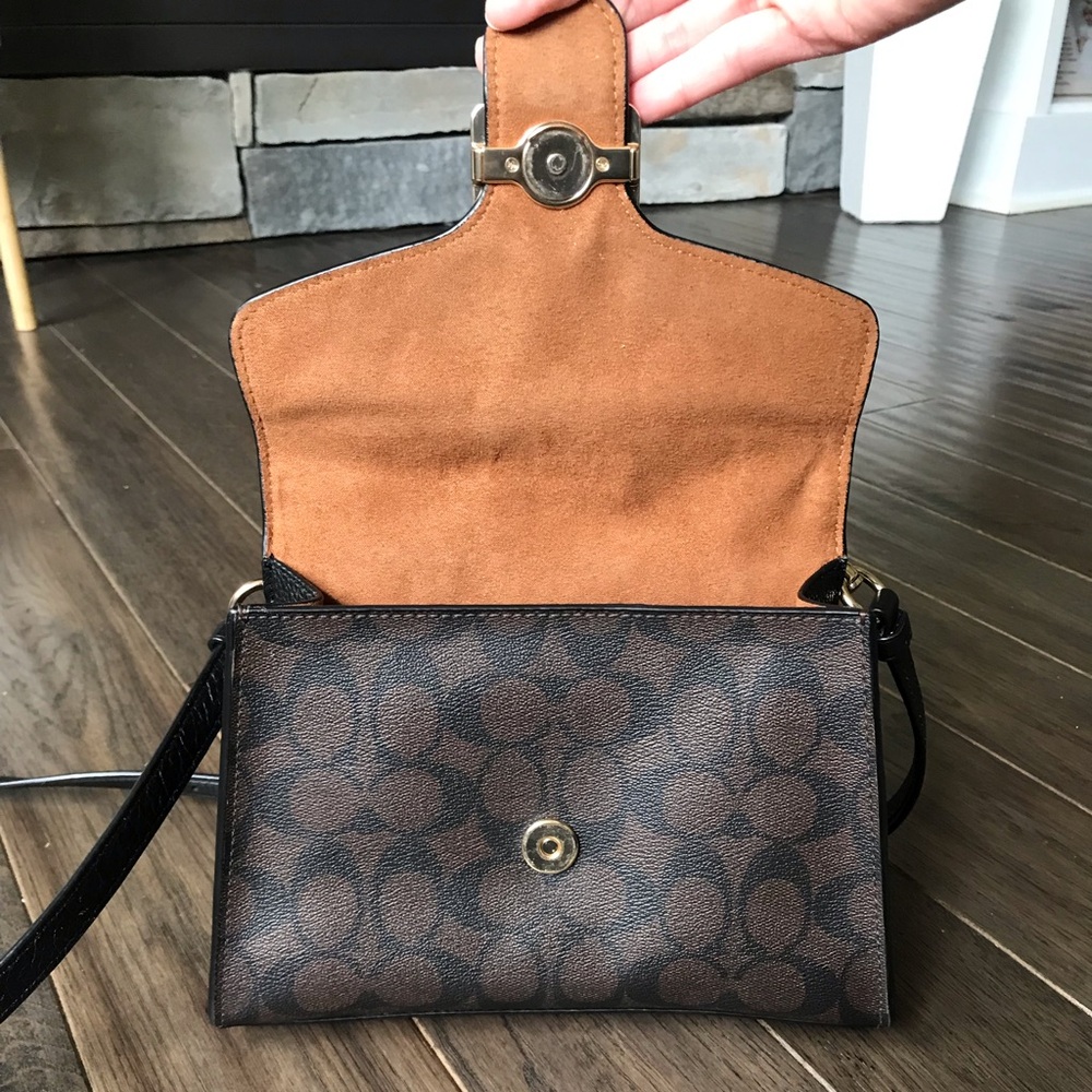 Coach Pepper Satchel Crossbody Purse, Signature Canvas / Leather, C7226 - Picture 12 of 16